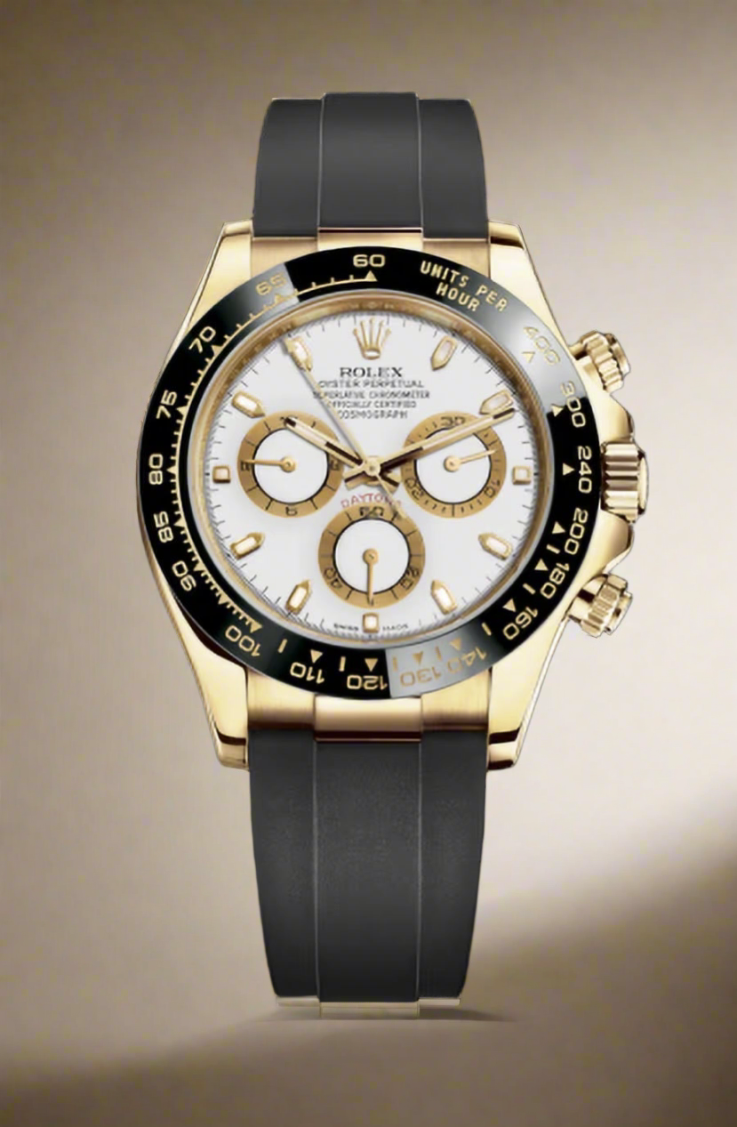 Oyster Perpetual Cosmograph Daytona watch, which is designed to be a chronograph for racing drivers.